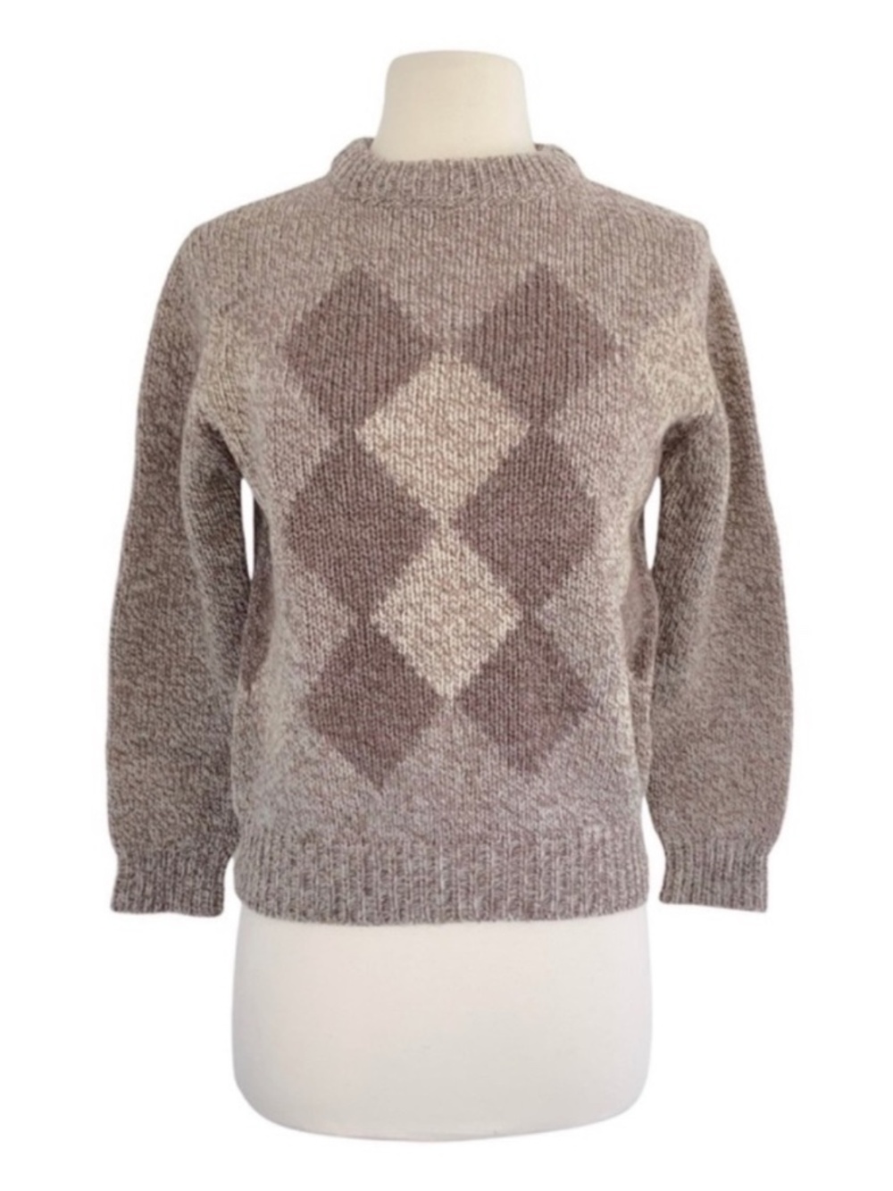 VTG Lands' End 100% Wool Diamond Pattern Sweater Medium